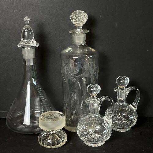 Assorted of Cut Glass Cruets with Stoppers