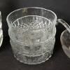 Vintage Pressed & Etched Glass Dessert Bowls, Cups, and Footed Bowl with Ladle - 6