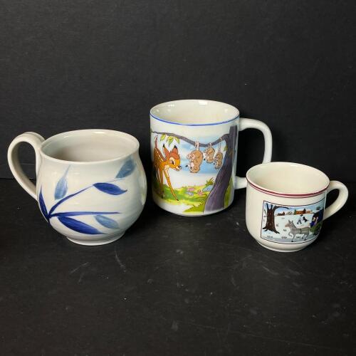 Assorted Ceramic Mugs and Cup Including Villeroy & Boch and Disney