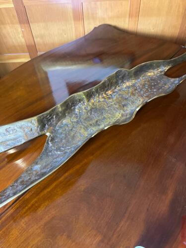 Striking Arhaus Brutalist-Style Cast Brass Centerpiece