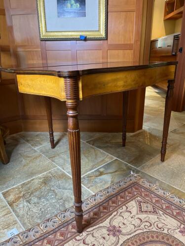Antique Heppelwhite Sheraton Drop-Leaf Game Table in Federal Style c. 1800