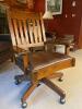 Stickley Oak and Leather Swivel Office Chair