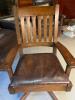 Stickley Oak and Leather Swivel Office Chair - 2