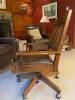 Stickley Oak and Leather Swivel Office Chair - 5