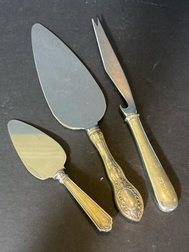 Beautiful Serving Utensils with Sterling Silver Handles and Stainless Blades