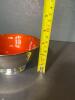 Small Reed & Barton Silver and Orange Enamel Footed Bowl - 5