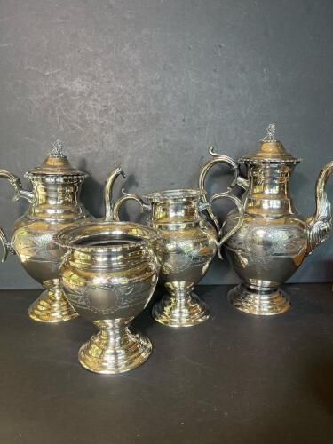 Silverplate Tea and Coffee Service in Victorian-Style