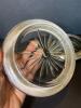 Pair of Glass and Silver Champagne Coasters with Beaded Edge - 3