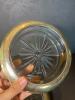 Pair of Glass and Silver Champagne Coasters with Beaded Edge - 6