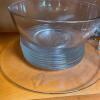 Monogrammed Glass Punch Bowl, Plates, and Glasses Set - 5