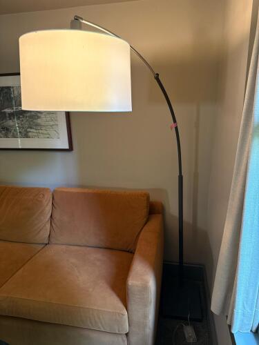 Modern Arc Floor Lamp With Drum Shade