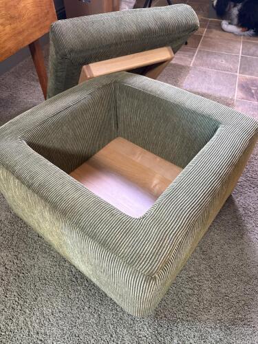 Corduroy Upholstered Storage Ottoman