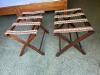 Pair of Folding Luggage Racks With Woven Floral Straps - 3