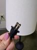 Black Metal Table Lamp with White Fabric Shade - 7