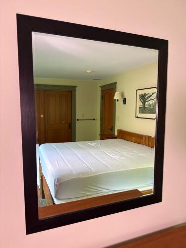 Contemporary Wall Mirror With Dark Wood Frame