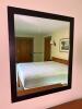 Contemporary Wall Mirror With Dark Wood Frame