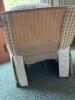 Upholstered Club Chair in Gingham-Style Fabric - 5