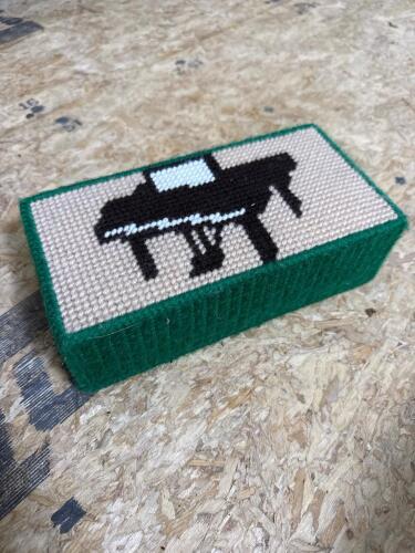 Handcrafted Needlepoint Piano Motif Door Stop