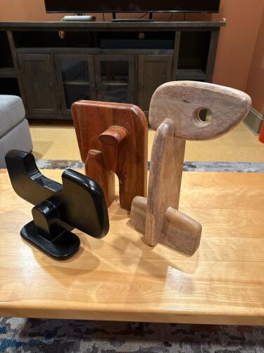 Crate & Barrel Abstract Animal Wood Sculptures