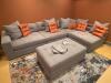 Contemporary Sectional Sofa with Ottoman and Accent Pillows