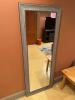 Gray Wood-Framed Wall Mirror