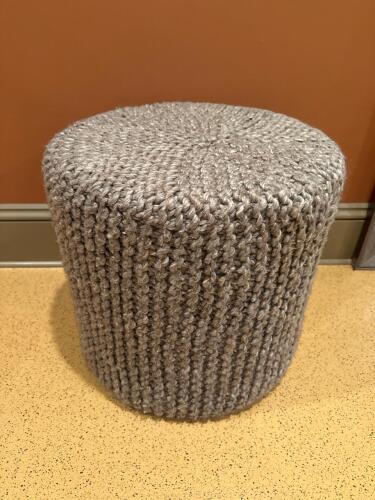 Chunky Knit Round Pouf Ottoman