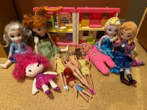 Assorted Dolls and Dollhouse Collection