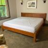 King Shaker Style Wood Platform Bed Frame & Mattress