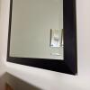 Rectangular Wall Mirror With Dark Wood Frame - 2