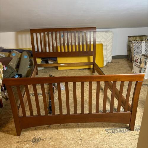 Kincaid Queen Wooden Sleigh Bed Frame & Bedbridge Support System