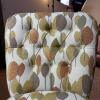 Upholstered Slipper Chair in Retro-Style Leaf Pattern - 2