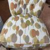Upholstered Slipper Chair in Retro-Style Leaf Pattern - 3
