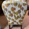 Upholstered Slipper Chair in Retro-Style Leaf Pattern - 6