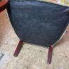 Upholstered Slipper Chair in Retro-Style Leaf Pattern - 7
