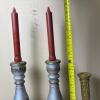 Two Silver-Tone Candlesticks and Monkey Motif Candlestick - 9