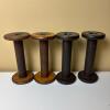 Four Industrial Wooden Textile Mill Spools