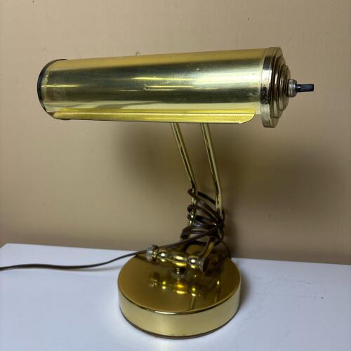 Vintage Brass Adjustable Banker's Desk Lamp