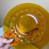 Two MCM Amber Glass Snack Plates - 3