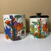 Ransburg Decorative Metal Canisters, Folk Art Style