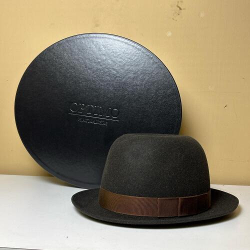 Optimo Chicago Trilby Felt Hat with Brown Ribbon Band