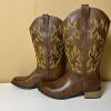 Western Cowboy Boots With Decorative Yellow Stitching - 4