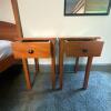 Pair of Narrow Wood One-Drawer Side Tables - 2