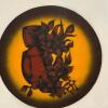 17" x 17" Framed Signed Figural Floral Enamel Artwork - 6