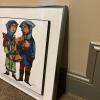 21" x 21" Joe Tripetti &ldquo;Pleasant Peasants&rdquo; Silver Cloisonn&eacute; Enamel Artwork - 4