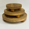 Trio of Wooden Pedestal Display Stands