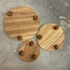Trio of Wooden Pedestal Display Stands - 3