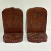 Pair of Embossed Leather Figural Bookends - 3