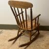 Child's Spindle-Back Wooden Rocking Chair With Cane Seat - 2