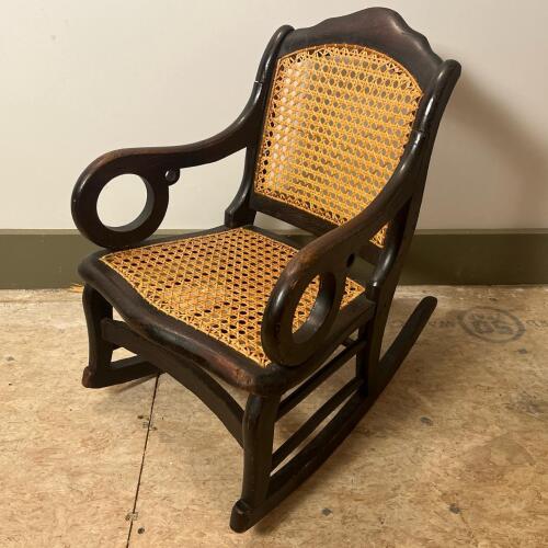 Victorian-Style Child's Caned Rocking Chair