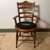 Victorian-Style Wooden Armchair With Needlepoint Seat - 4